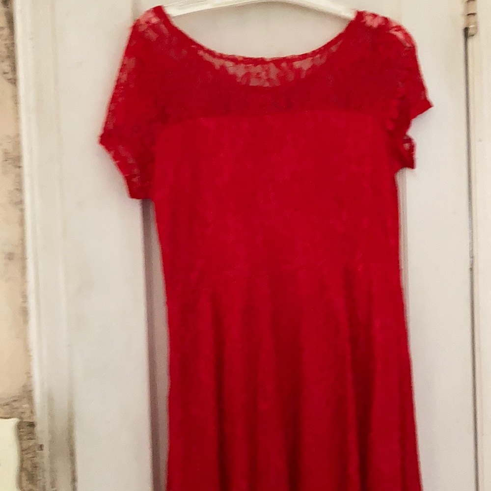 Red lace dress